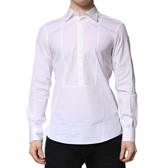 Dolce & Gabbana White Poplin Cotton Formal Men Dress Men's Shirt